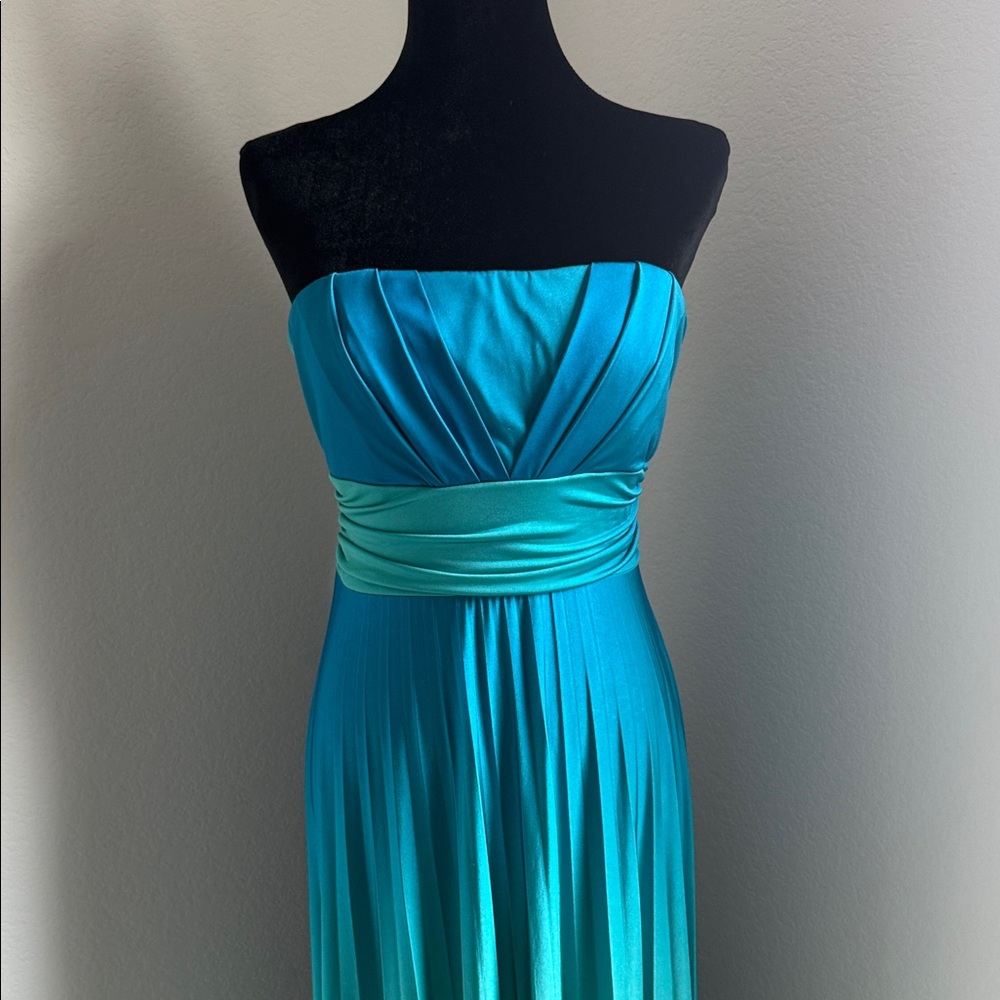 Speechless Strapless Teal Maxi Dress - Picture 6 of 16